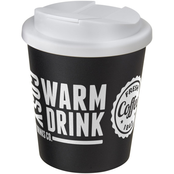Gobelet publicitaire isolant Espresso Americano® 250ml avec couvercle anti-fuite
