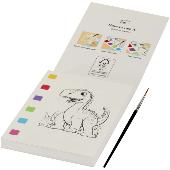 Livre publicitaire de coloriage Quell et set de crayons pinceaux à eau