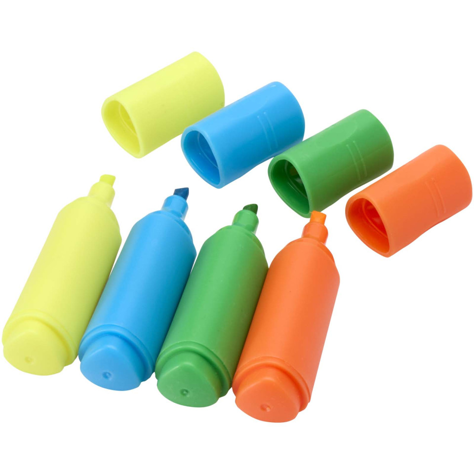 Mini-coffret publicitaire de surligneurs en plastique recyclé
