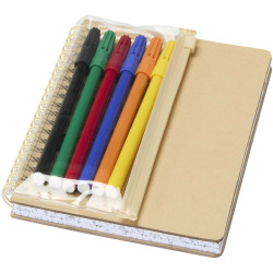 Cahier publicitaire à couverture rigide Squiggle B6 et lot de marqueurs