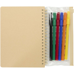 Cahier publicitaire à couverture rigide Squiggle B6 et lot de marqueurs
