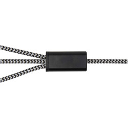 Câble publicitaire de recharge 5-en-1 Alphecca en aluminium recyclé et RPET