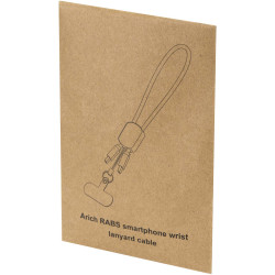 Lanyard publicitaire de poignet recyclé Arich RCS avec câble de recharge Type-C de 20 W intégré