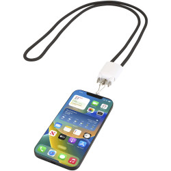 Câble publicitaire de recharge Ion 65 W 5-en-1 avec lanière en plastique recyclé