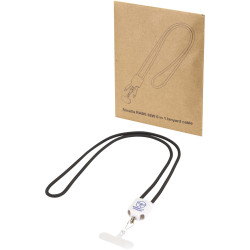 Câble publicitaire de recharge Ion 65 W 5-en-1 avec lanière en plastique recyclé