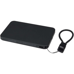 Batterie publicitaire externe magnétique SMART de 5 000 mAh en plastique recyclé avec cordon