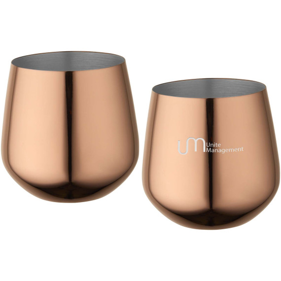 Lot de tasses publicitaire en acier inoxydable Cascade 540 ml
