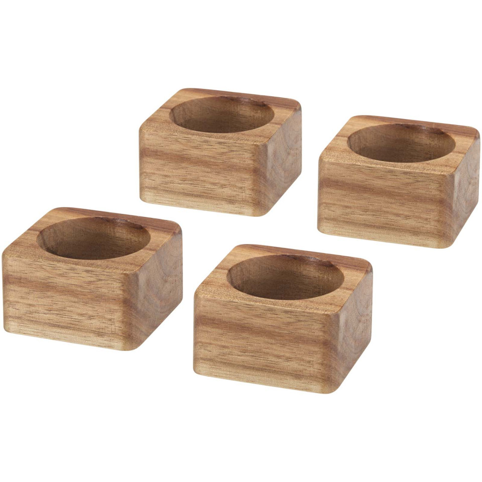Ronds de serviette publicitaires en bois d'acacia Napora