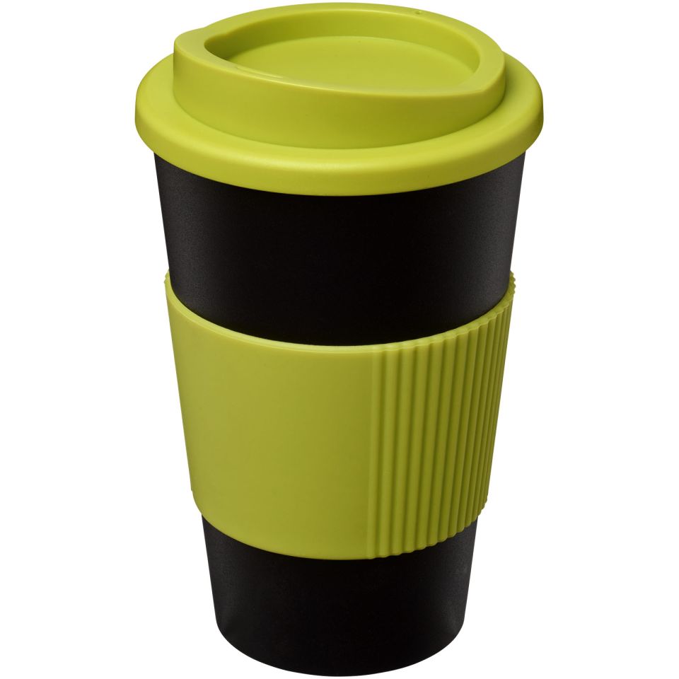 Gobelet publicitaire fabriqué en Europe isolant Americano® 350 ml antidérapant Plastique PP
