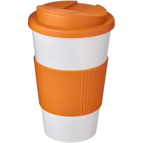 Gobelet isolant Americano® 350 ml antidérapant et couvercle anti-fuite publicitaire fabriqué en Europe PE recyclé Sans BPA