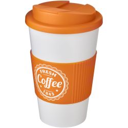 Gobelet isolant Americano® 350 ml antidérapant et couvercle anti-fuite publicitaire fabriqué en Europe PE recyclé Sans BPA