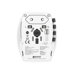 Adaptateur publicitaire universel SKROSS® MUV AC65PD avec câble USB-C