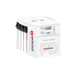 Adaptateur publicitaire universel SKROSS® MUV AC65PD avec câble USB-C