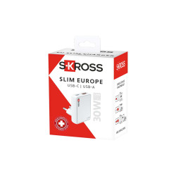 Chargeur publicitaire mural SKROSS® Slim 30 W pour l'Europe