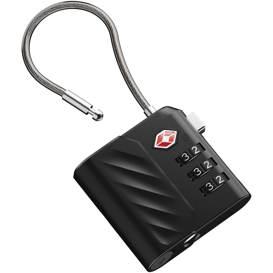 Cadenas publicitaire à combinaison Xtorm Lock Tag TSA avec traceur de localisation