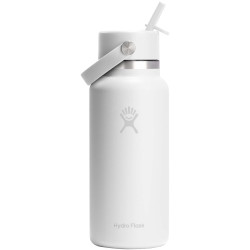 Gourde publicitaire isotherme en acier inoxydable Hydro Flask à large goulot, d'une contenance de 946 ml, avec bouchon