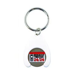 Porte-clés jeton caddie publicitaire plastique