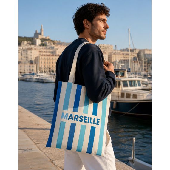 Sac shopping publicitaire personnalisable sur mesure fabriqué en France 340 gr