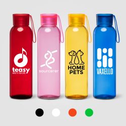 Gourde en verre personnalisable Solstra Essentials avec sangle en silicone 500 ml