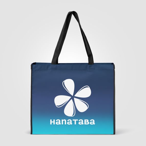 Sac fourre-tout publicitaire Vilda en rPET effet dégradé 350x420x150 mm