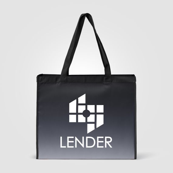 Sac fourre-tout publicitaire Vilda en rPET effet dégradé 350x420x150 mm