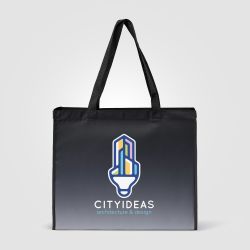 Sac fourre-tout publicitaire Vilda en rPET effet dégradé 350x420x150 mm