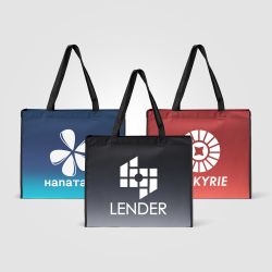 Sac fourre-tout publicitaire Vilda en rPET effet dégradé 350x420x150 mm
