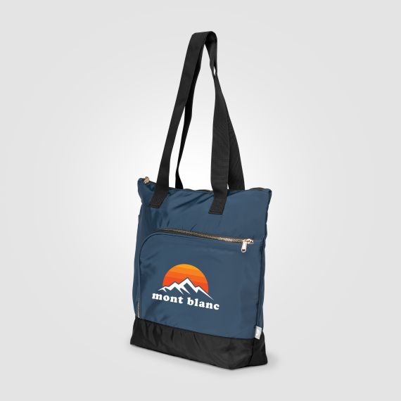 Sac fourre-tout personnalisable zippé Aurelia en rPET 18 L finition dorée