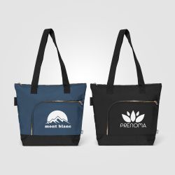 Sac fourre-tout personnalisable zippé Aurelia en rPET 18 L finition dorée