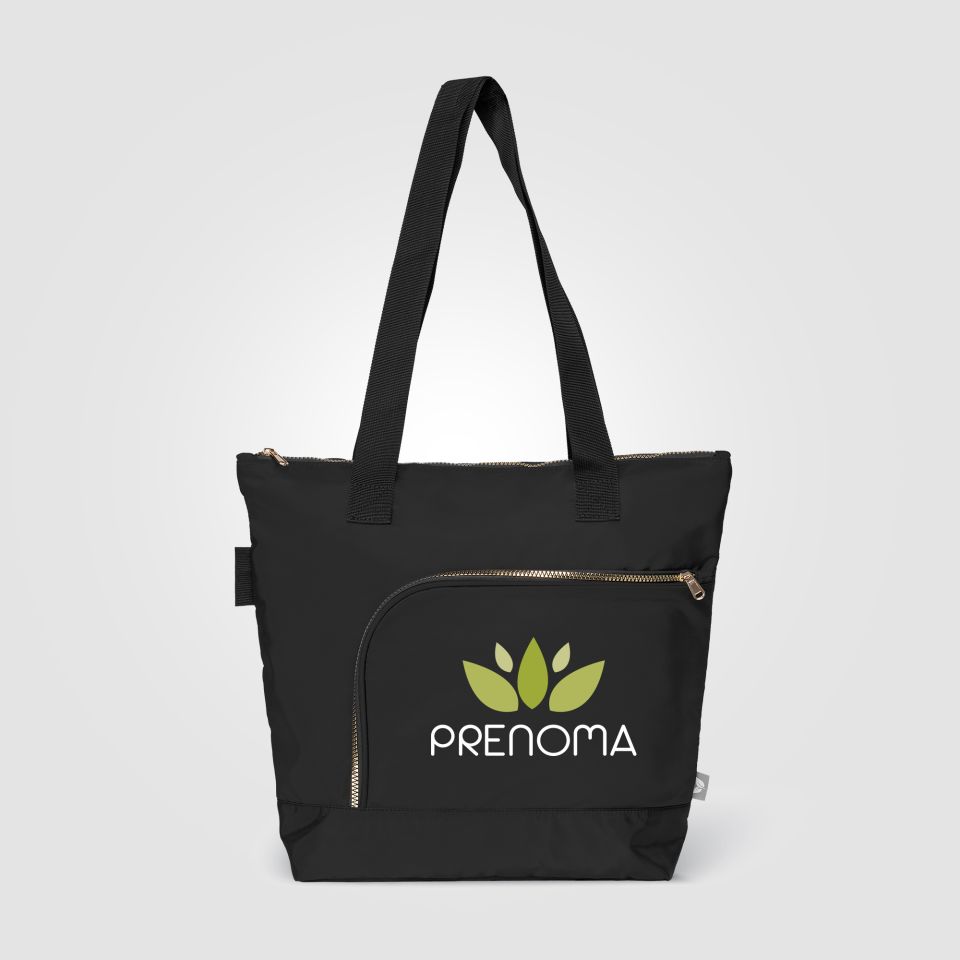 Sac fourre-tout personnalisable zippé Aurelia en rPET 18 L finition dorée