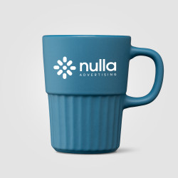 Mug publicitaire Majesty en céramique avec finition mate et relief cannelé 445 ml