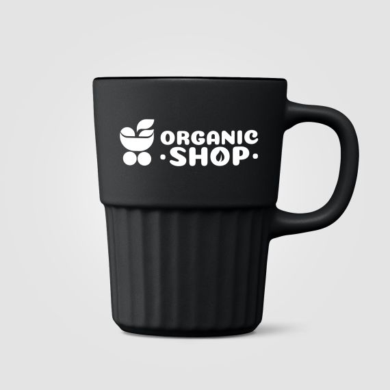 Mug publicitaire Majesty en céramique avec finition mate et relief cannelé 445 ml