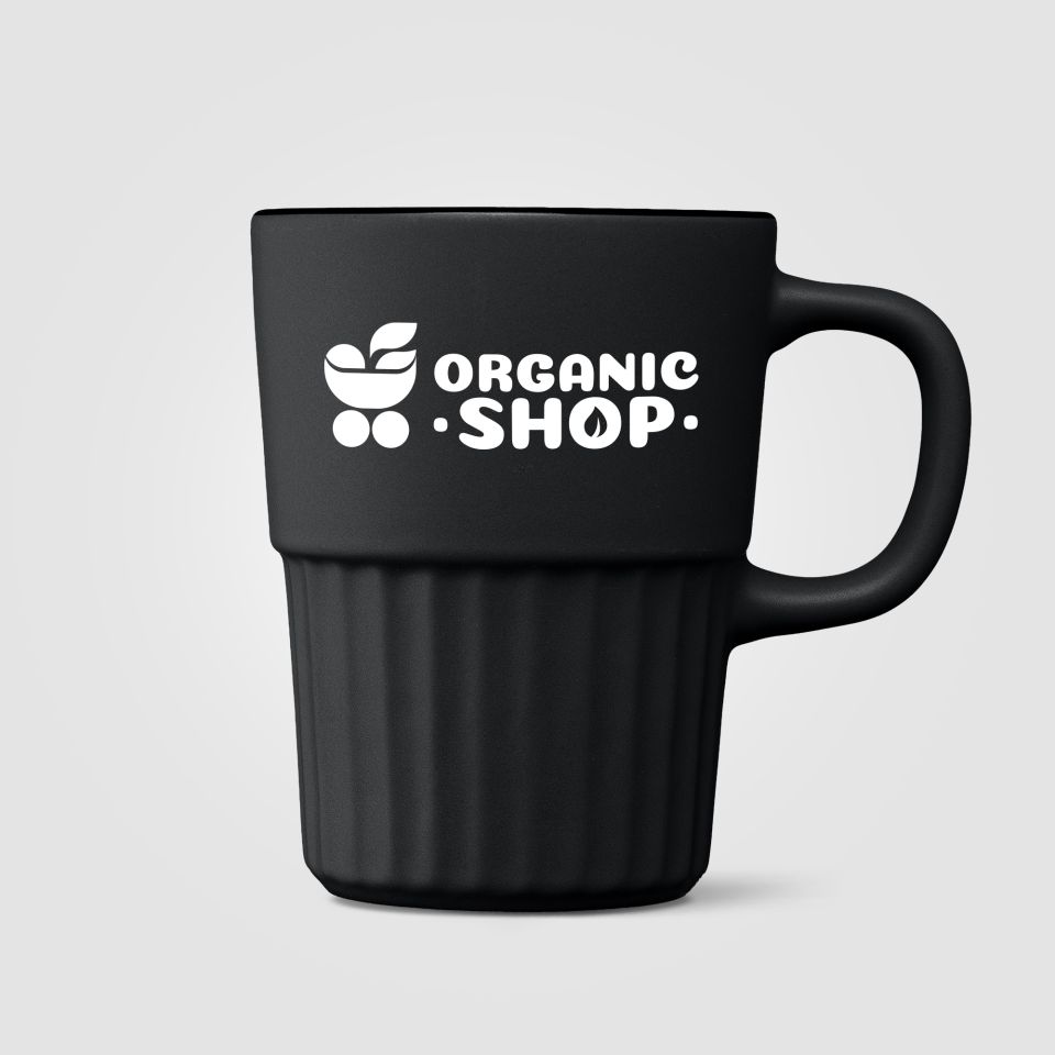 Mug publicitaire Majesty en céramique avec finition mate et relief cannelé 445 ml