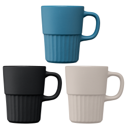 Mug publicitaire Majesty en céramique avec finition mate et relief cannelé 445 ml