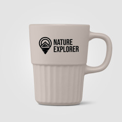 Mug publicitaire Majesty en céramique avec finition mate et relief cannelé 445 ml