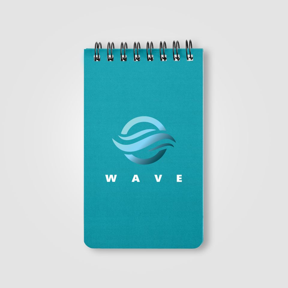 Bloc notes personnalisé spirale papier minéral 75.5x132x13 mm Atlas Essentials