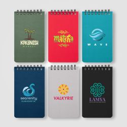 Bloc notes personnalisé spirale papier minéral 75.5x132x13 mm Atlas Essentials