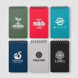 Bloc notes personnalisé spirale papier minéral 75.5x132x13 mm Atlas Essentials