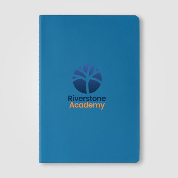 Carnet publicitaire A5 en papier recyclé à couture contrastées