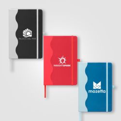 Carnet personnalisé A5 en Pu recyclé à motif ondulé