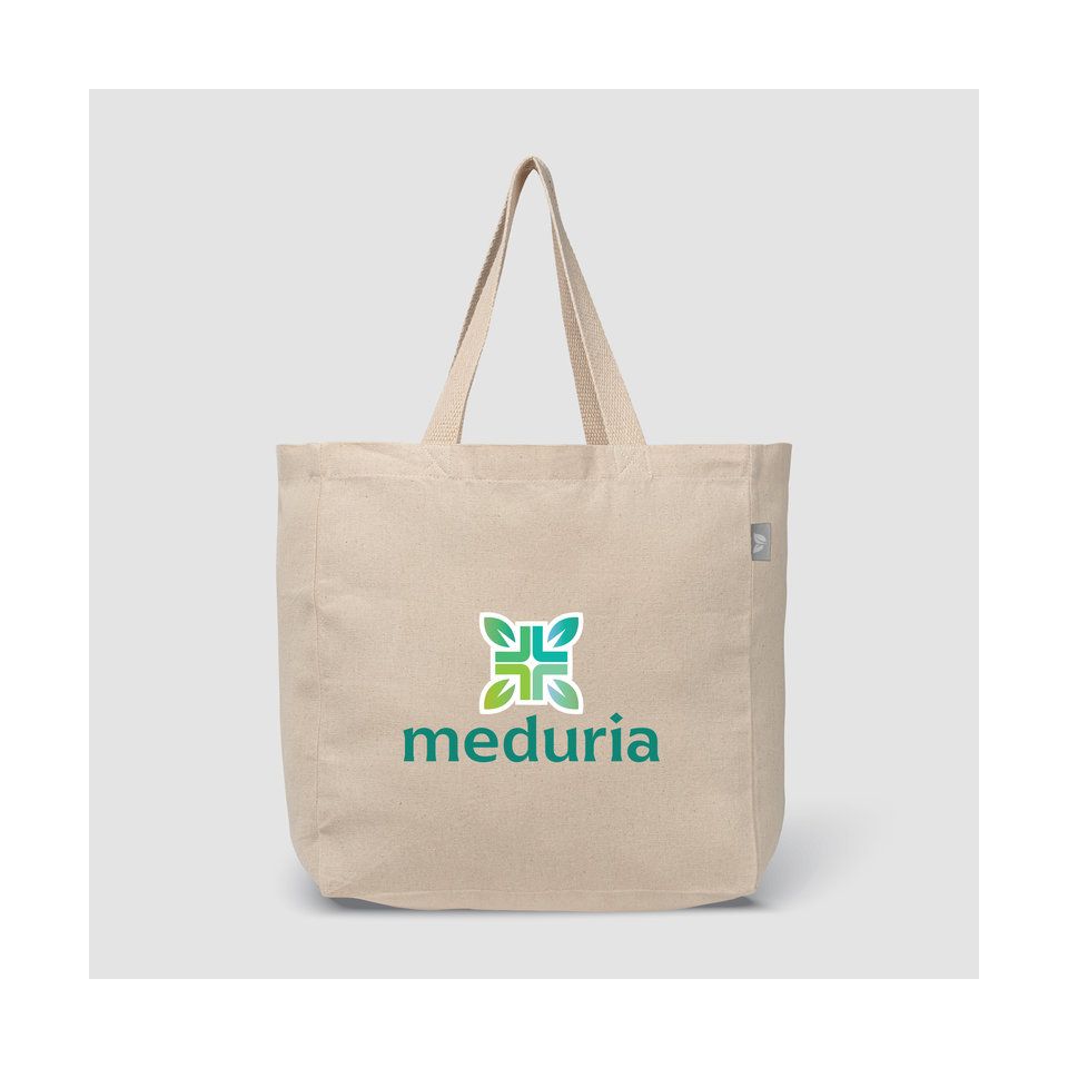 Sac fourre-tout personnalisé en coton recyclé 225 gr 310x320x190 mm