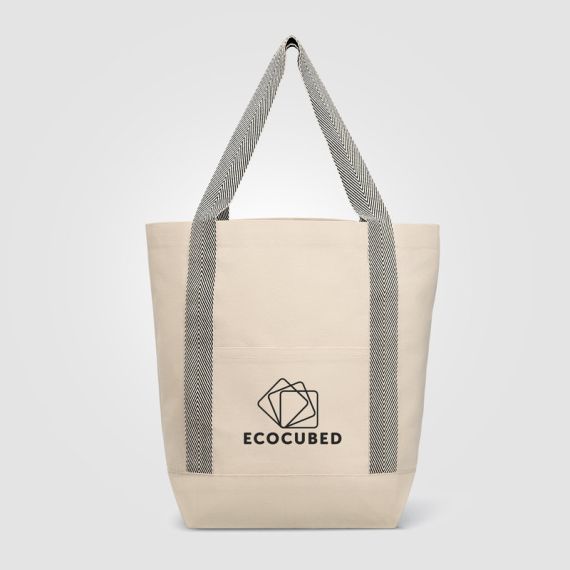 Grand tote bag personnalisable en coton recyclé 340 gr 360x400x170 mm