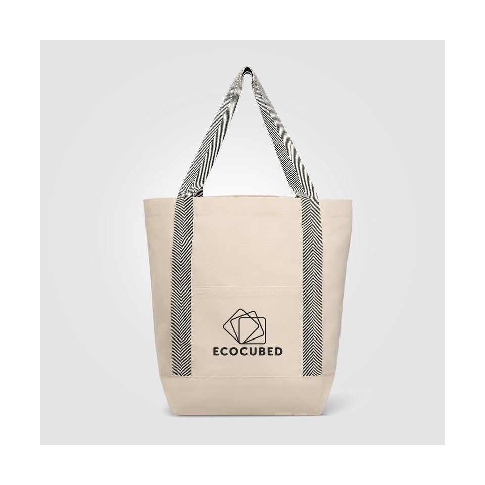 Grand tote bag personnalisable en coton recyclé 340 gr 360x400x170 mm