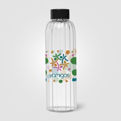 Gourde en verre personnalisée rainurée 620 ml quadri Express