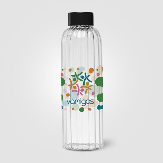 Gourde en verre personnalisée rainurée 620 ml quadri Express