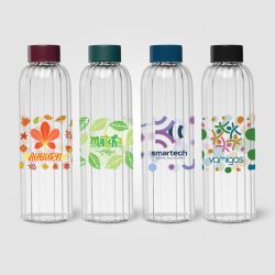 Gourde en verre personnalisée rainurée 620 ml quadri Express