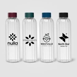 Gourde en verre personnalisée rainurée 620 ml quadri Express