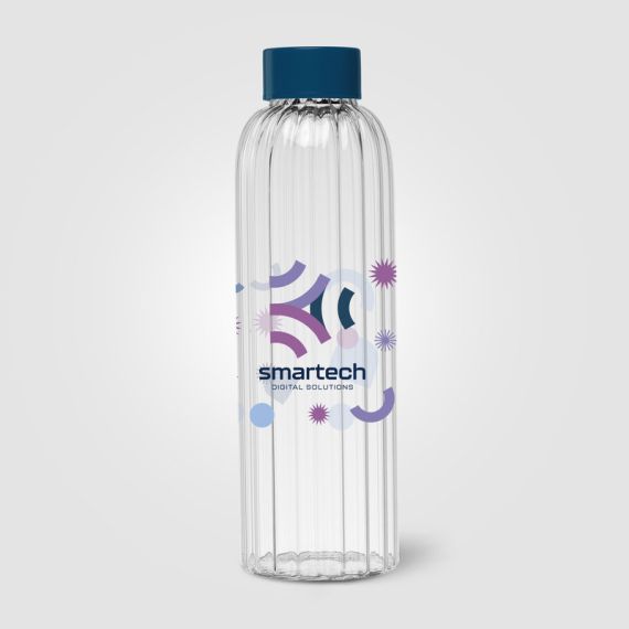 Gourde en verre personnalisée rainurée 620 ml quadri Express