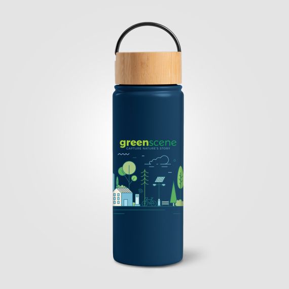 Bouteille personnalisée en acier inoxydable isotherme à double paroi 530 ml avec poignée