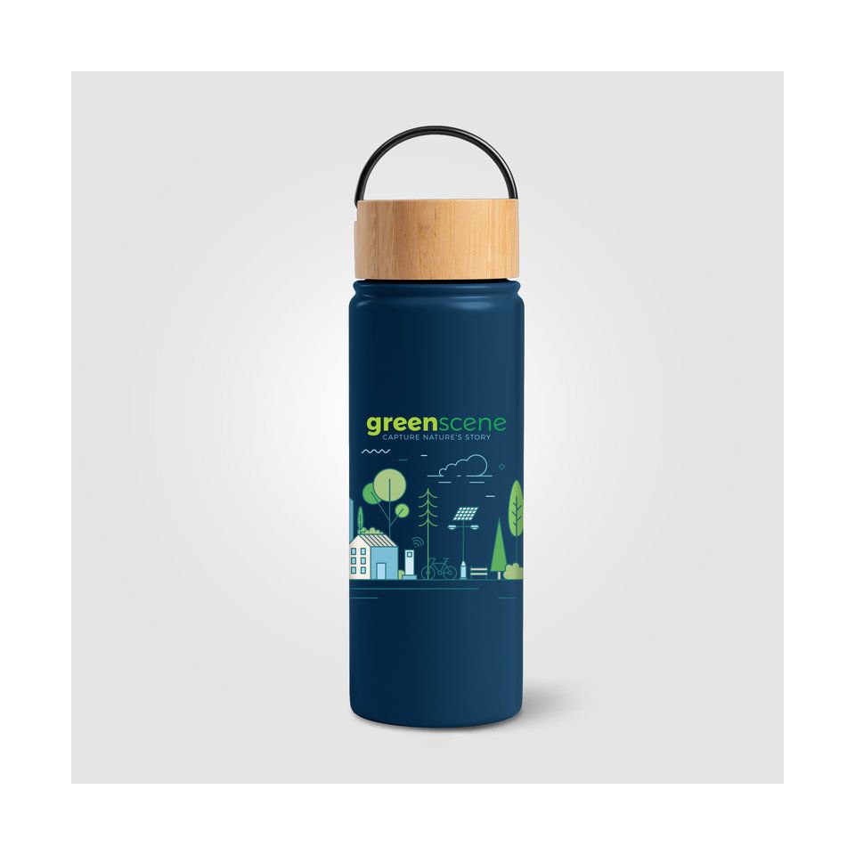 Bouteille personnalisée en acier inoxydable isotherme à double paroi 530 ml avec poignée